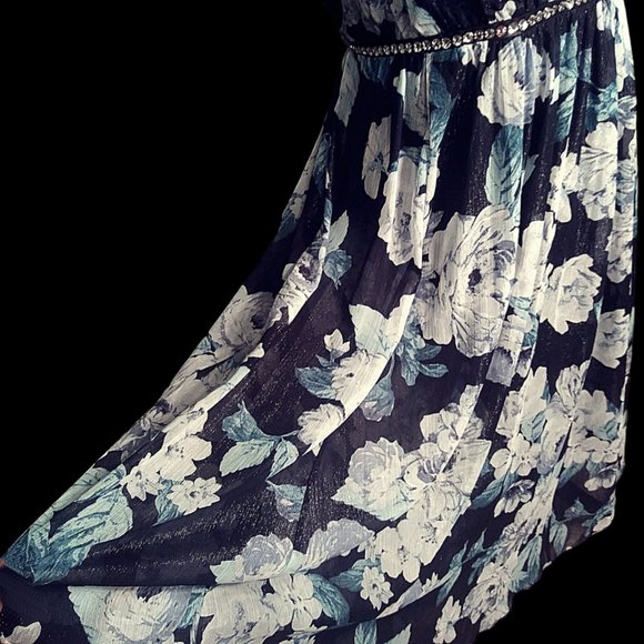 Party Dress, Floral Gown, Evening Dress, Embellished Gown, Size 14W Dress, Maxi - Picture 7 of 12